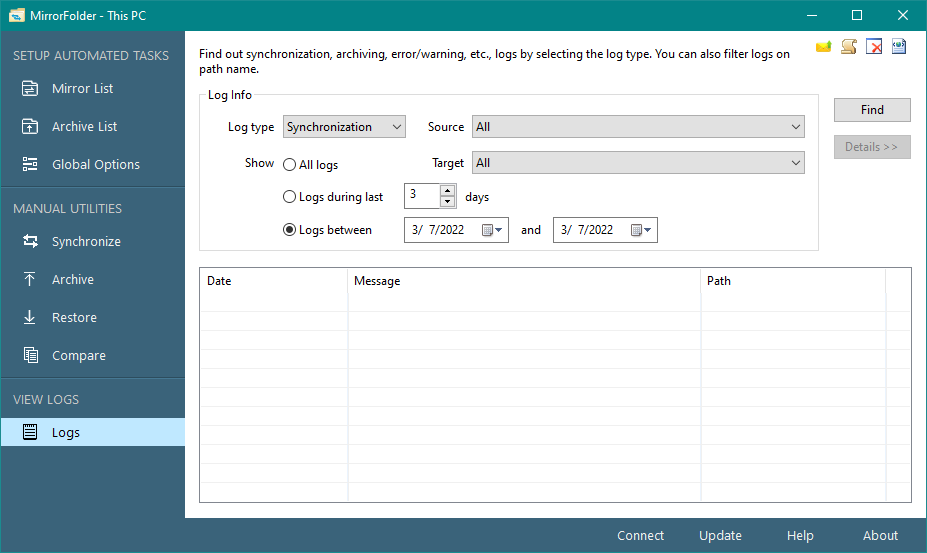 View logs