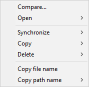 Compare menu options