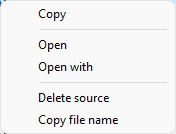 Compare menu options