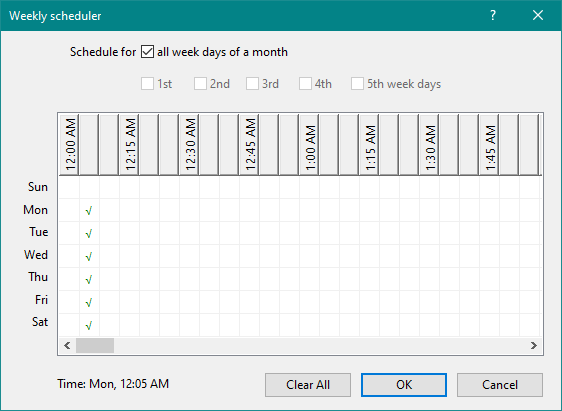Time scheduler